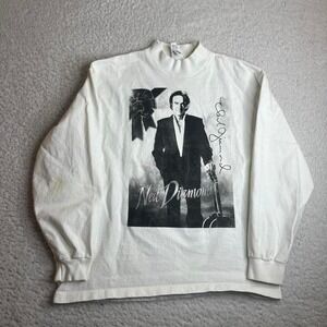 1993 Neil diamond men's white front back tour shirt large vintage USA made xl‎